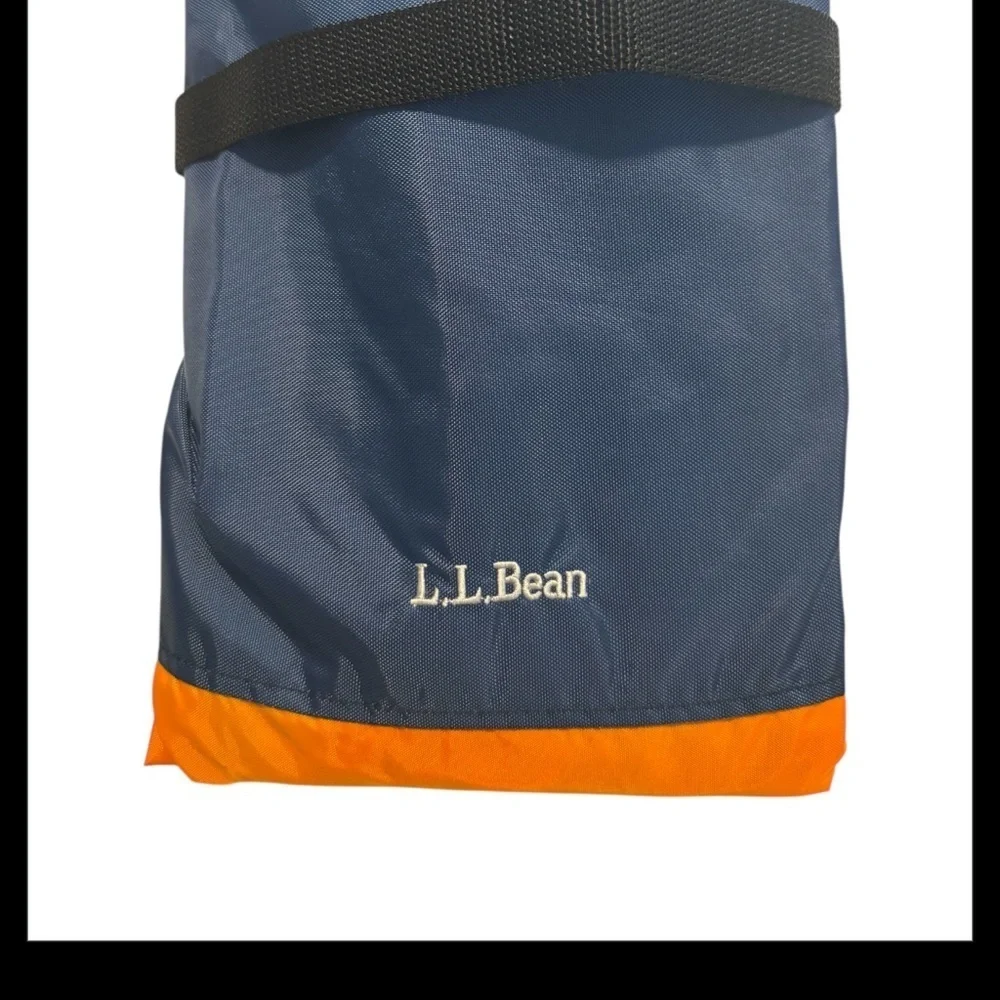 L.L. Bean 2006 sack laundry bag Tote drawstring RARE new orange/black/blue